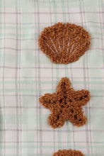 Load image into Gallery viewer, Green plaid sea shell french knot jonjon
