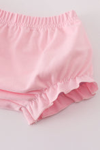 Load image into Gallery viewer, Pink bow embroidery dot bloomer set
