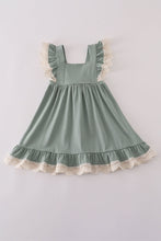 Load image into Gallery viewer, Sage lace ruffle dress
