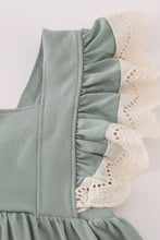 Load image into Gallery viewer, Sage lace ruffle dress
