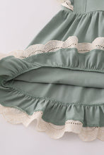Load image into Gallery viewer, Sage lace ruffle dress
