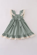 Load image into Gallery viewer, Sage lace ruffle dress
