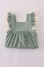 Load image into Gallery viewer, Sage lace ruffle dress
