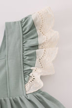 Load image into Gallery viewer, Sage lace ruffle bloomer set
