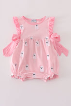 Load image into Gallery viewer, Pink ghost embroidery ruffle bubble
