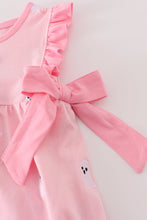 Load image into Gallery viewer, Pink ghost embroidery ruffle bubble

