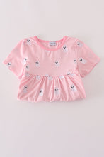 Load image into Gallery viewer, Pink ghost embroidery ruffle pants set

