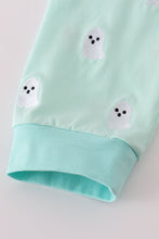 Load image into Gallery viewer, Green ghost embroidery pajamas set
