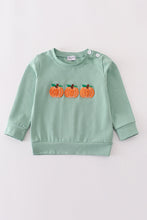Load image into Gallery viewer, Sage pumpkin french knot top
