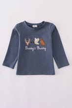 Load image into Gallery viewer, Navy hunting embroidery top
