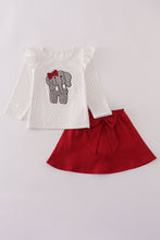 Load image into Gallery viewer, Alabama polka dot elephant french knot bow skort set
