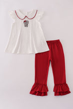 Load image into Gallery viewer, Alabama polka dot elephant french knot ruffle pants set
