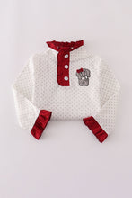 Load image into Gallery viewer, Alabama polka dot elephant french knot ruffle pants set
