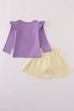 Load image into Gallery viewer, Purple LSU applique bow skorts set
