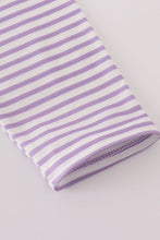 Load image into Gallery viewer, Purple LSU embroidery stripe top
