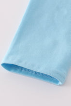 Load image into Gallery viewer, Blue character embroidery top
