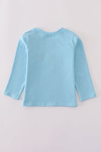 Load image into Gallery viewer, Blue character embroidery top
