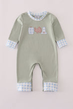 Load image into Gallery viewer, Sage pumpkin turkey applique romper
