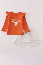 Load image into Gallery viewer, Rust Texas embroidery bow skorts set
