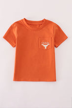 Load image into Gallery viewer, Rust Texas embroidery top
