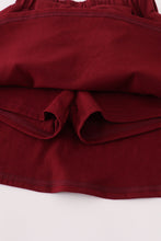 Load image into Gallery viewer, Maroon Mississippi embroidery bow skorts set
