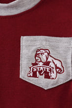 Load image into Gallery viewer, Maroon Mississippi embroidery romper
