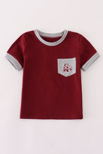 Load image into Gallery viewer, Maroon Mississippi embroidery top
