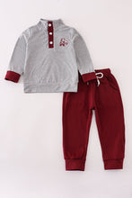 Load image into Gallery viewer, Maroon Mississippi embroidery pants set

