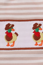 Load image into Gallery viewer, Brown stripe duck embroidery top
