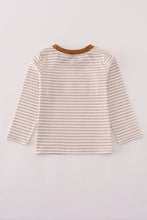 Load image into Gallery viewer, Brown stripe duck embroidery top
