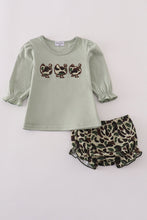 Load image into Gallery viewer, Sage camouflage turkey applique bloomer set
