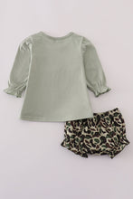 Load image into Gallery viewer, Sage camouflage turkey applique bloomer set

