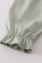 Load image into Gallery viewer, Sage camouflage turkey applique ruffle pants set
