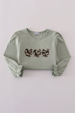 Load image into Gallery viewer, Sage camouflage turkey applique ruffle pants set
