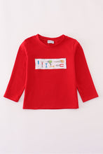 Load image into Gallery viewer, Red toolbox embroidery top
