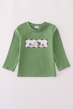 Load image into Gallery viewer, Green fishing embroidery top
