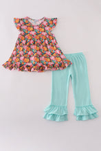 Load image into Gallery viewer, Pink pumpkin print ruffle pants set
