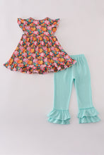 Load image into Gallery viewer, Pink pumpkin print ruffle pants set
