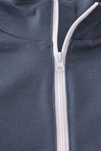 Load image into Gallery viewer, Navy character embroidery zip pull over
