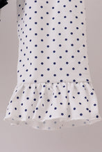 Load image into Gallery viewer, Navy nativity embroidery ruffle pants set
