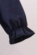 Load image into Gallery viewer, Navy nativity embroidery ruffle dress
