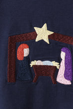 Load image into Gallery viewer, Navy nativity embroidery pants set
