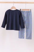 Load image into Gallery viewer, Navy nativity embroidery pants set

