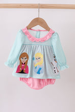 Load image into Gallery viewer, Blue character embroidery ruffle bubble

