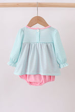 Load image into Gallery viewer, Blue character embroidery ruffle bubble

