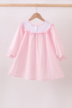 Load image into Gallery viewer, Pink bow embroidery swiss dot dress
