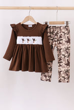 Load image into Gallery viewer, Camouflage duck embroidery ruffle pants set
