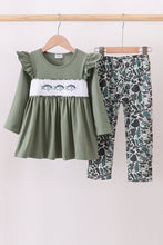 Load image into Gallery viewer, Camouflage fish embroidery ruffle pants set
