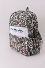 Load image into Gallery viewer, Camouflage fish embroidery canvas backpack
