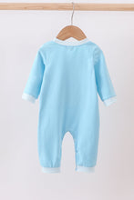 Load image into Gallery viewer, Blue nativity embroidery romper

